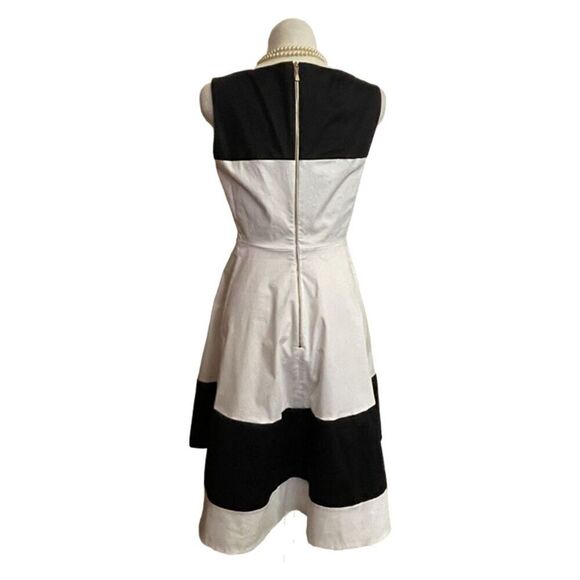 Kate Spade Fit & Flare Black and White Cocktail Dress Size 6 - Picture 2 of 10